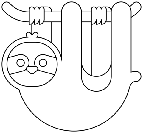 Sloth Emoji Coloring Page